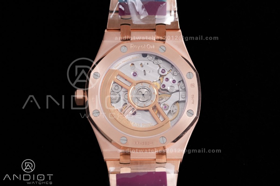 Royal Oak 41mm 15510 RG DDF 1:1 Best Edition Black Dial on RG Bracelet DD4302 Super Clone (185g Weighted)