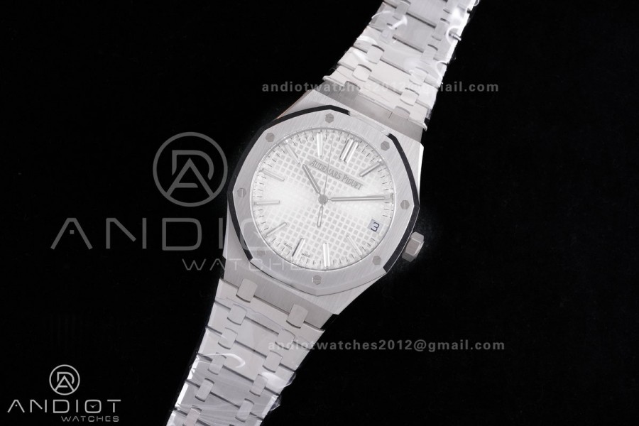 Royal Oak 41mm 15510 SS DDF 1:1 Best Edition Silver Dial on SS Bracelet DD4302 Super Clone