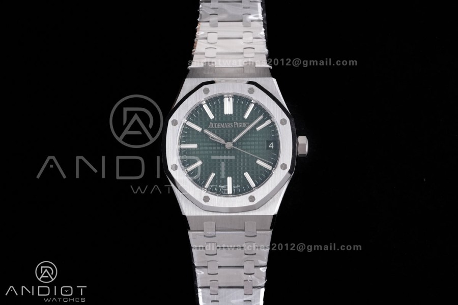 Royal Oak 41mm 15510 SS DDF 1:1 Best Edition Green Dial on SS Bracelet DD4302 Super Clone
