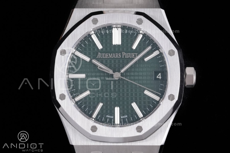 Royal Oak 41mm 15510 SS DDF 1:1 Best Edition Green Dial on SS Bracelet DD4302 Super Clone