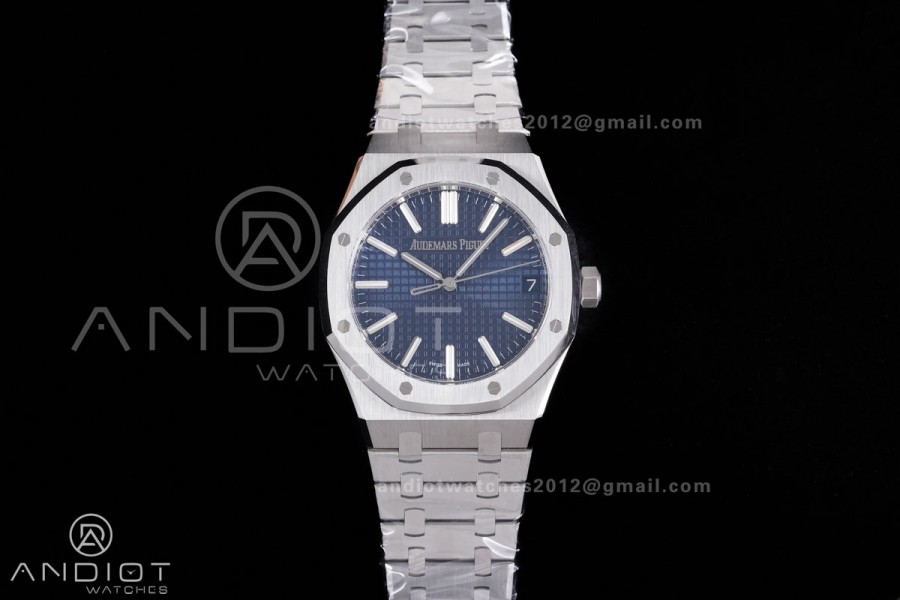 Royal Oak 41mm 15510 SS DDF 1:1 Best Edition Blue Dial on SS Bracelet DD4302 Super Clone