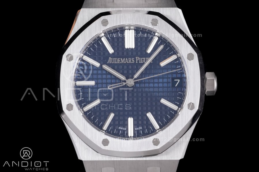 Royal Oak 41mm 15510 SS DDF 1:1 Best Edition Blue Dial on SS Bracelet DD4302 Super Clone