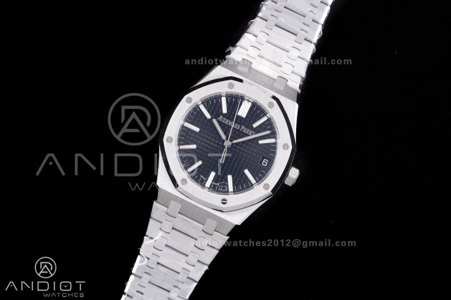 Royal Oak 41mm 15510 SS DDF 1:1 Best Edition Black Dial on SS Bracelet DD4302 Super Clone