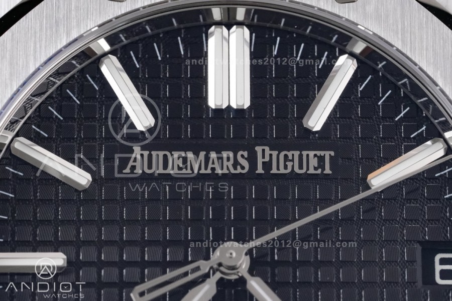 Royal Oak 41mm 15510 SS DDF 1:1 Best Edition Black Dial on SS Bracelet DD4302 Super Clone