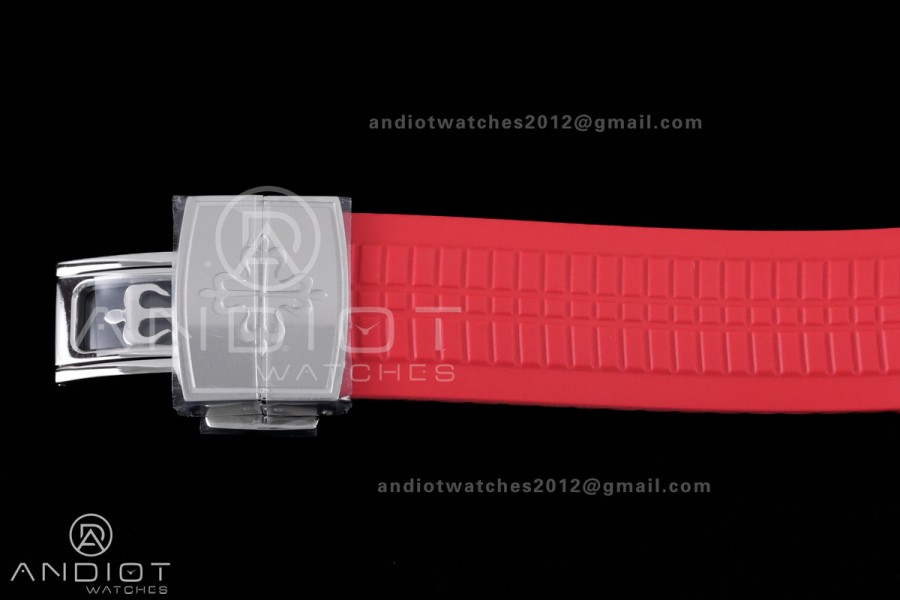Aquanaut 5167 Singapore SS DDF 1:1 Best Edition Gray Dial on Red Rubber Strap DD330 Super Clone