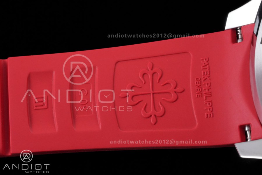 Aquanaut 5167 Singapore SS DDF 1:1 Best Edition Gray Dial on Red Rubber Strap DD330 Super Clone