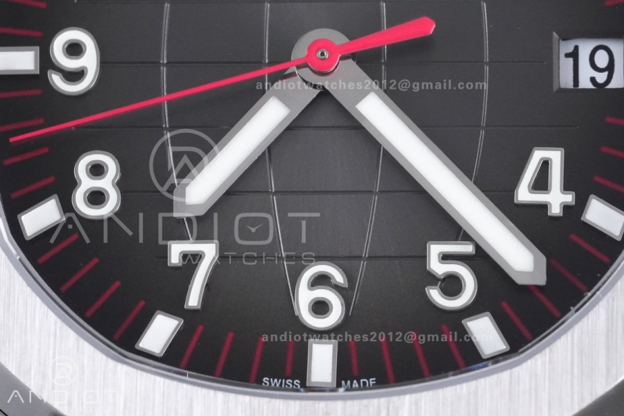 Aquanaut 5167 Singapore SS DDF 1:1 Best Edition Gray Dial on Red Rubber Strap DD330 Super Clone