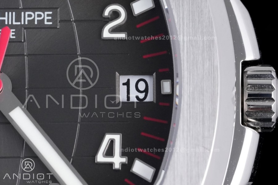 Aquanaut 5167 Singapore SS DDF 1:1 Best Edition Gray Dial on Red Rubber Strap DD330 Super Clone