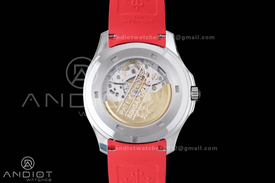 Aquanaut 5167 Singapore SS DDF 1:1 Best Edition Gray Dial on Red Rubber Strap DD330 Super Clone