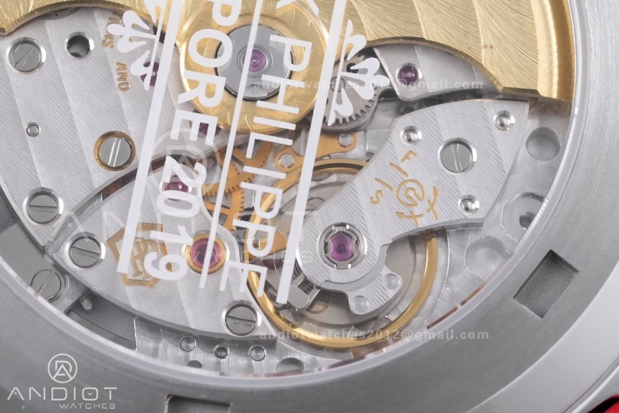 Aquanaut 5167 Singapore SS DDF 1:1 Best Edition Gray Dial on Red Rubber Strap DD330 Super Clone