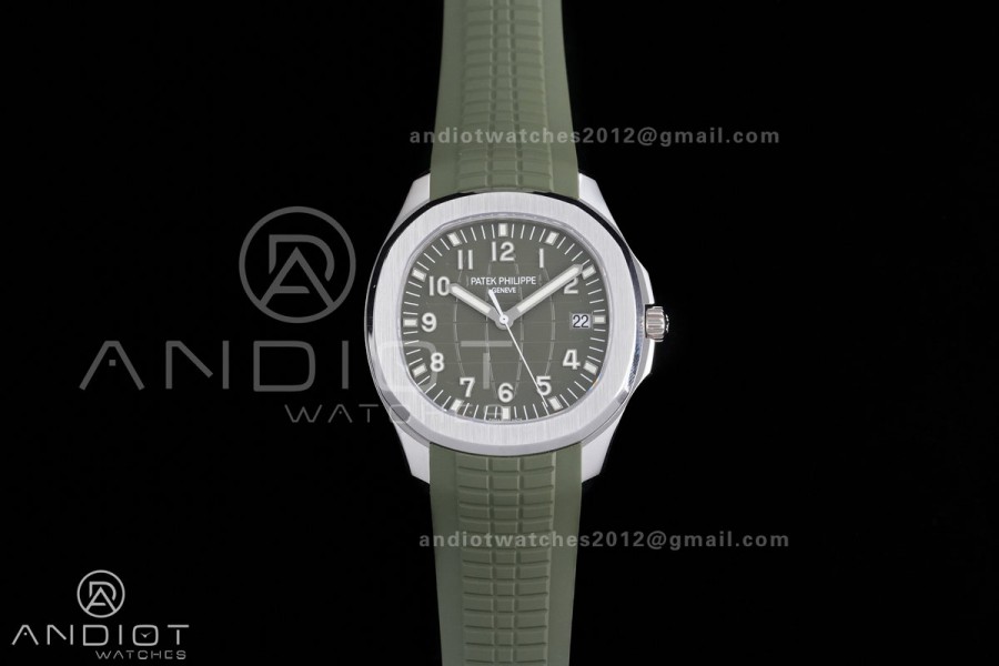 Aquanaut 5168G 42mm SS DDF 1:1 Best Edition Green Dial on Green Rubber Strap DD330 Super Clone (122g Weighted)