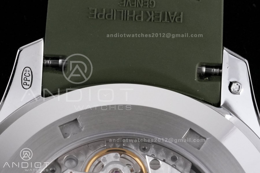 Aquanaut 5168G 42mm SS DDF 1:1 Best Edition Green Dial on Green Rubber Strap DD330 Super Clone (122g Weighted)