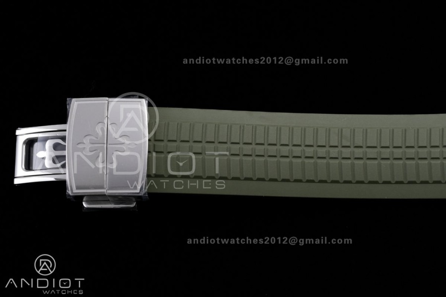 Aquanaut 5168G 42mm SS DDF 1:1 Best Edition Green Dial on Green Rubber Strap DD330 Super Clone (122g Weighted)