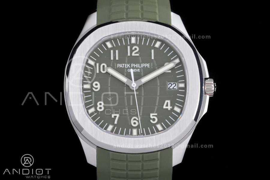 Aquanaut 5168G 42mm SS DDF 1:1 Best Edition Green Dial on Green Rubber Strap DD330 Super Clone (122g Weighted)
