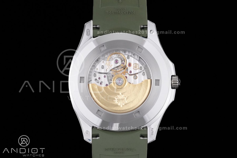Aquanaut 5168G 42mm SS DDF 1:1 Best Edition Green Dial on Green Rubber Strap DD330 Super Clone (122g Weighted)