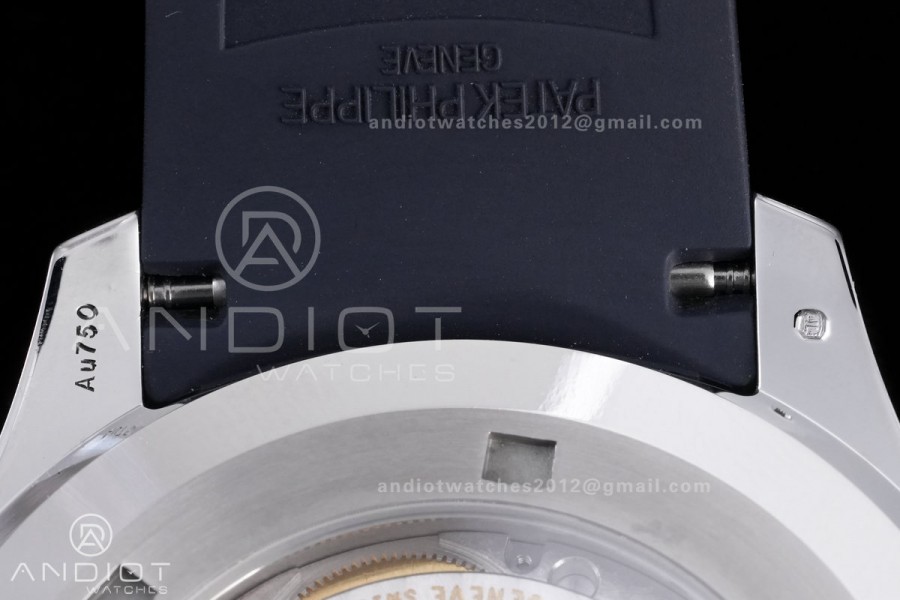 Aquanaut 5168G 42mm SS DDF 1:1 Best Edition Blue Dial on Blue Rubber Strap DD330 Super Clone (122g Weighted)