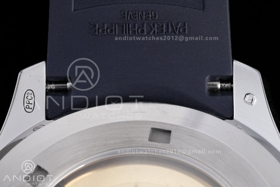 Aquanaut 5168G 42mm SS DDF 1:1 Best Edition Blue Dial on Blue Rubber Strap DD330 Super Clone (122g Weighted)