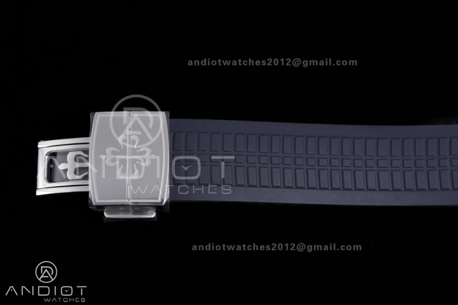 Aquanaut 5168G 42mm SS DDF 1:1 Best Edition Blue Dial on Blue Rubber Strap DD330 Super Clone (122g Weighted)
