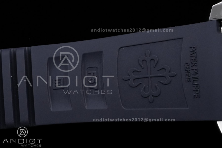 Aquanaut 5168G 42mm SS DDF 1:1 Best Edition Blue Dial on Blue Rubber Strap DD330 Super Clone (122g Weighted)