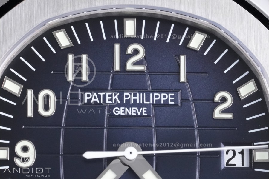 Aquanaut 5168G 42mm SS DDF 1:1 Best Edition Blue Dial on Blue Rubber Strap DD330 Super Clone (122g Weighted)