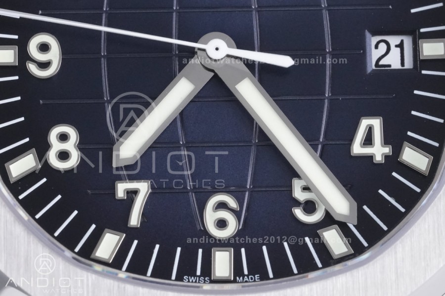 Aquanaut 5168G 42mm SS DDF 1:1 Best Edition Blue Dial on Blue Rubber Strap DD330 Super Clone (122g Weighted)