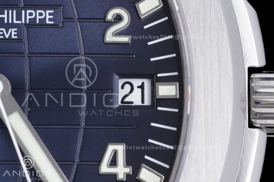 Aquanaut 5168G 42mm SS DDF 1:1 Best Edition Blue Dial on Blue Rubber Strap DD330 Super Clone (122g Weighted)