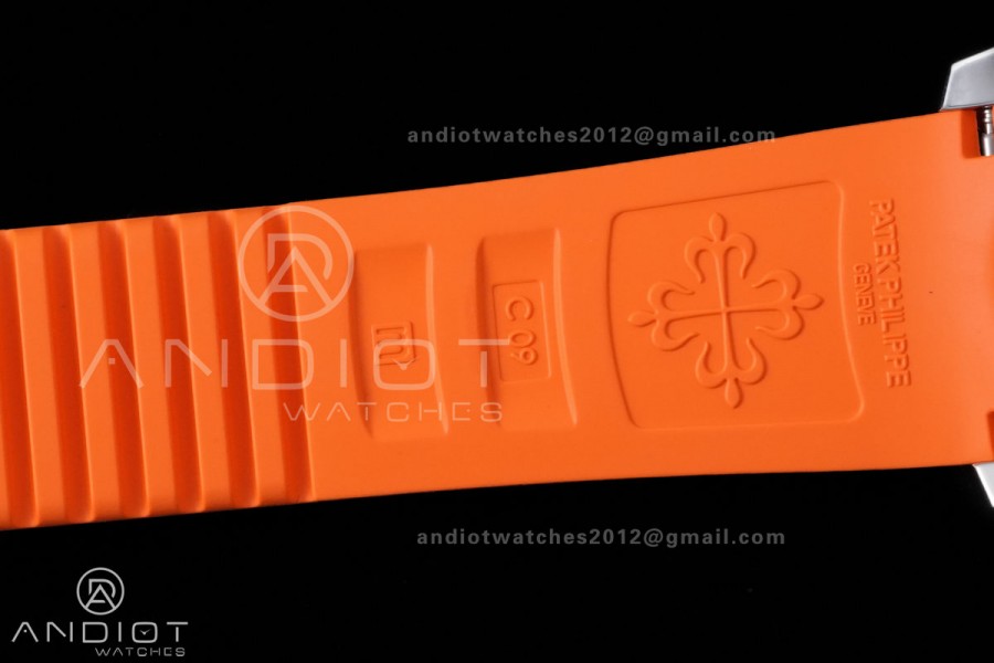 Aquanaut 5167 SS DDF 1:1 Best Edition Gray Dial on Orange Rubber Strap DD330 Super Clone