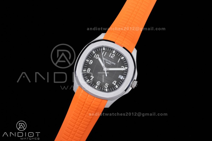 Aquanaut 5167 SS DDF 1:1 Best Edition Gray Dial on Orange Rubber Strap DD330 Super Clone