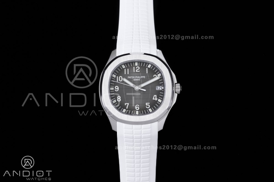 Aquanaut 5167 SS DDF 1:1 Best Edition Gray Dial on White Rubber Strap DD330 Super Clone