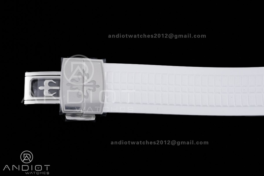 Aquanaut 5167 SS DDF 1:1 Best Edition Gray Dial on White Rubber Strap DD330 Super Clone