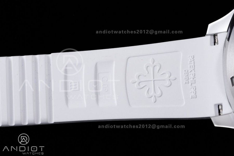 Aquanaut 5167 SS DDF 1:1 Best Edition Gray Dial on White Rubber Strap DD330 Super Clone