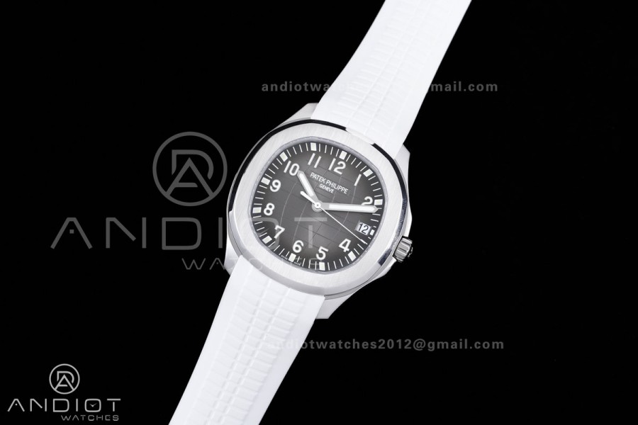 Aquanaut 5167 SS DDF 1:1 Best Edition Gray Dial on White Rubber Strap DD330 Super Clone