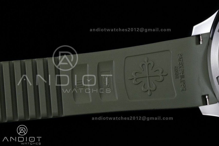 Aquanaut 5167 SS DDF 1:1 Best Edition Gray Dial on Green Rubber Strap DD330 Super Clone