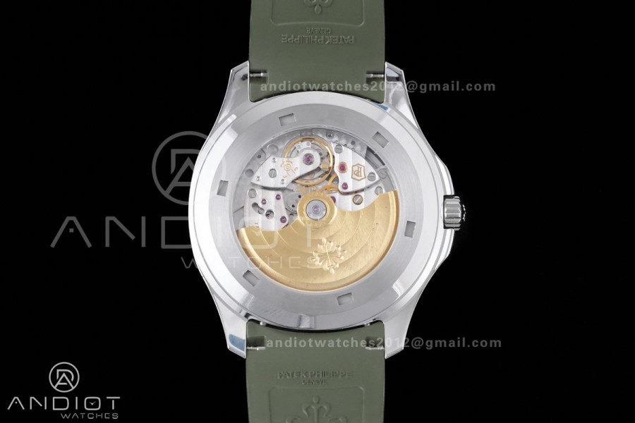 Aquanaut 5167 SS DDF 1:1 Best Edition Gray Dial on Green Rubber Strap DD330 Super Clone