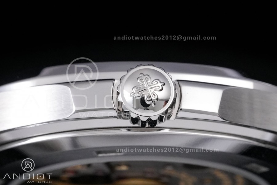 Aquanaut 5167 SS DDF 1:1 Best Edition Gray Dial on Black Baby Blue Strap DD330 Super Clone