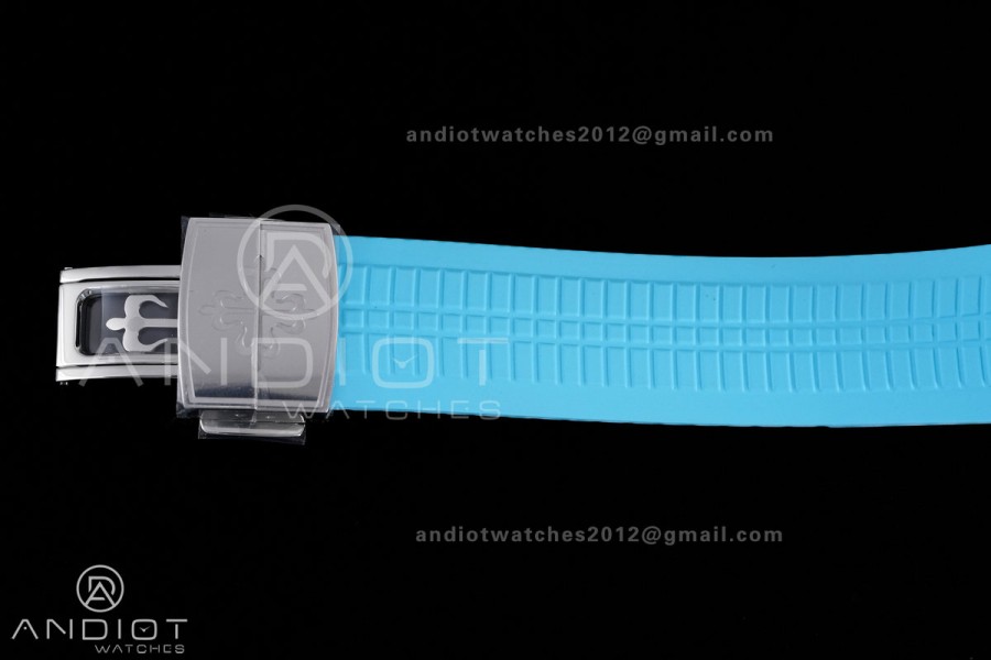 Aquanaut 5167 SS DDF 1:1 Best Edition Gray Dial on Black Baby Blue Strap DD330 Super Clone