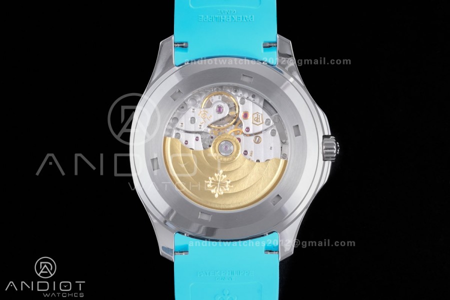 Aquanaut 5167 SS DDF 1:1 Best Edition Gray Dial on Black Baby Blue Strap DD330 Super Clone