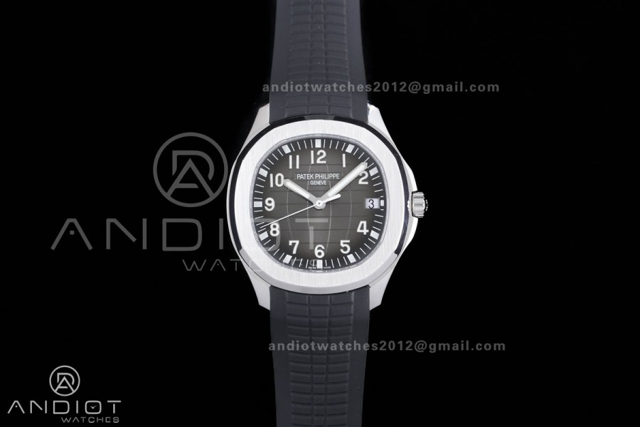 Aquanaut 5167 SS DDF 1:1 Best Edition Gray Dial on Black Rubber Strap DD330 Super Clone