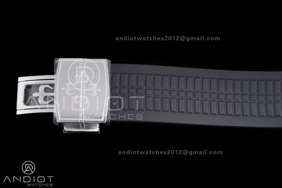 Aquanaut 5167 SS DDF 1:1 Best Edition Gray Dial on Black Rubber Strap DD330 Super Clone