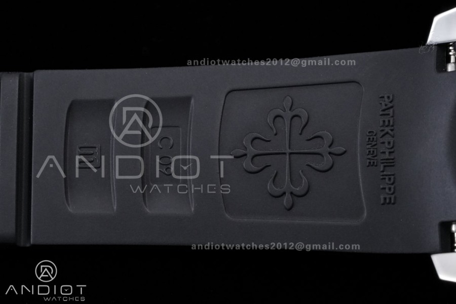 Aquanaut 5167 SS DDF 1:1 Best Edition Gray Dial on Black Rubber Strap DD330 Super Clone