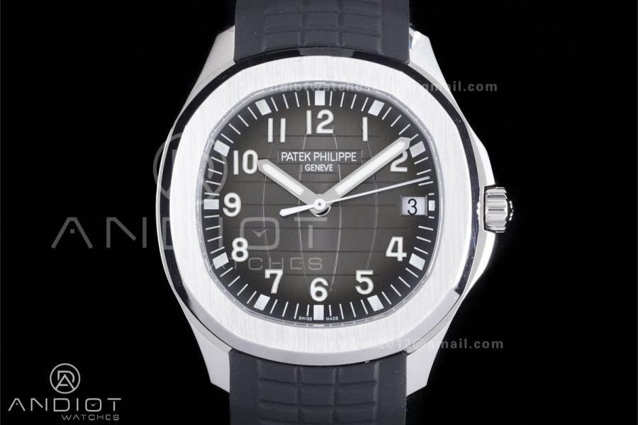 Aquanaut 5167 SS DDF 1:1 Best Edition Gray Dial on Black Rubber Strap DD330 Super Clone
