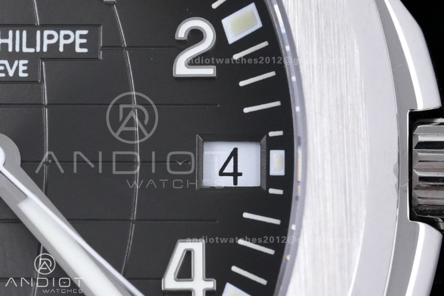 Aquanaut 5167 SS DDF 1:1 Best Edition Gray Dial on Black Rubber Strap DD330 Super Clone