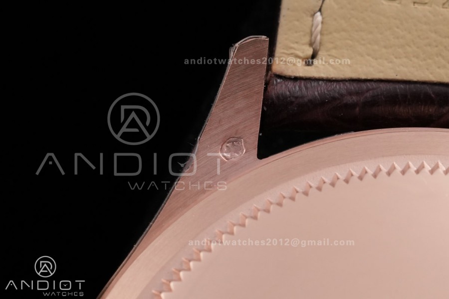 Cellini 50505 RG KZF 1:1 Best Edition White Dial Stick Markers on Brown Leather Strap SA3132