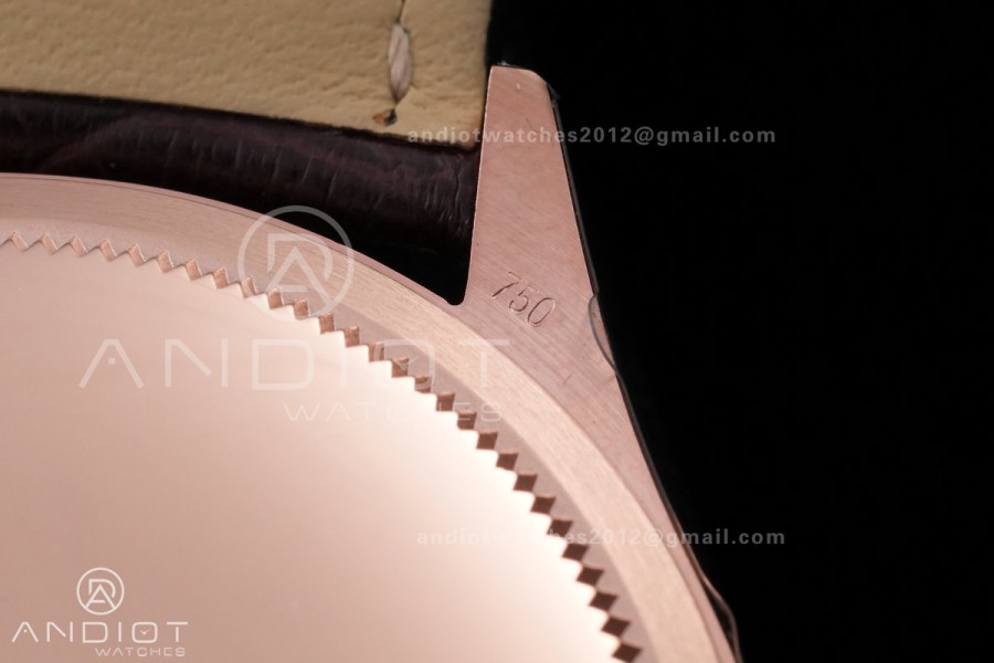 Cellini 50505 RG KZF 1:1 Best Edition White Dial Stick Markers on Brown Leather Strap SA3132