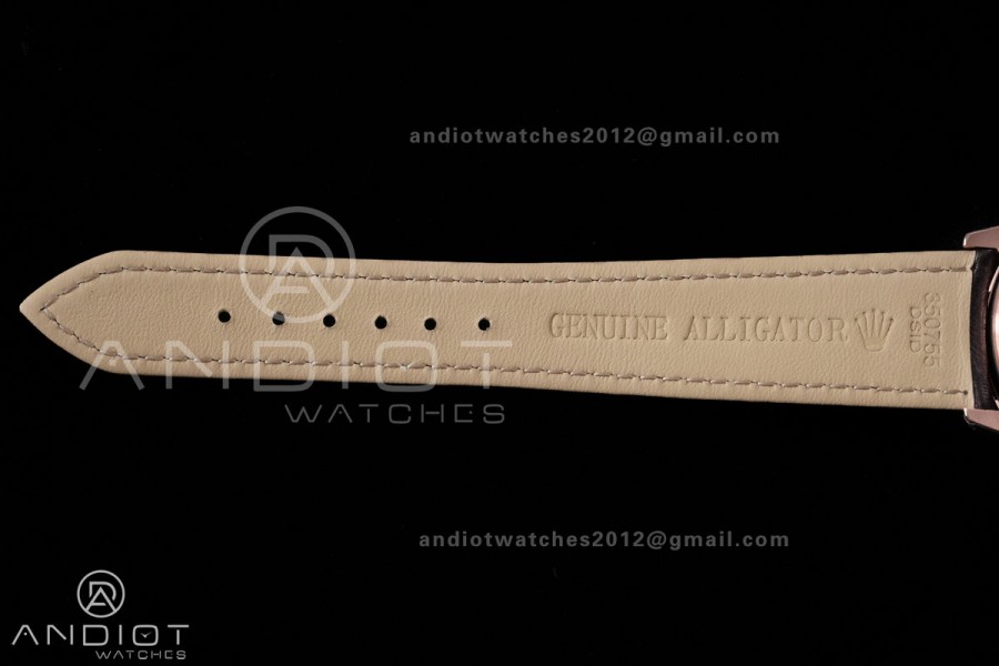 Cellini 50505 RG KZF 1:1 Best Edition White Dial Stick Markers on Brown Leather Strap SA3132