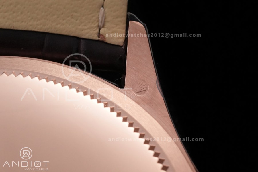 Cellini 50505 RG KZF 1:1 Best Edition White Dial Roma Markers on Brown Leather Strap SA3132