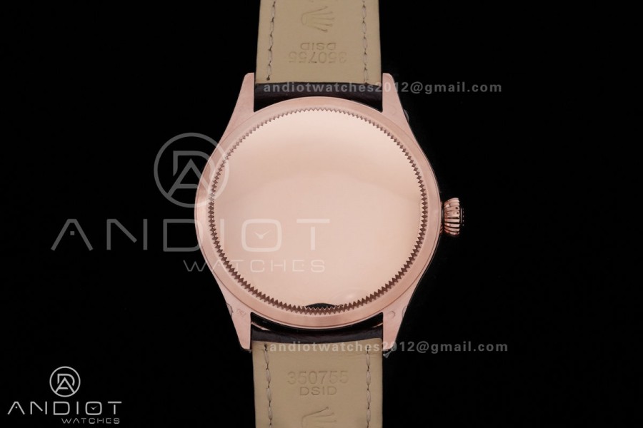 Cellini 50505 RG KZF 1:1 Best Edition White Dial Roma Markers on Brown Leather Strap SA3132