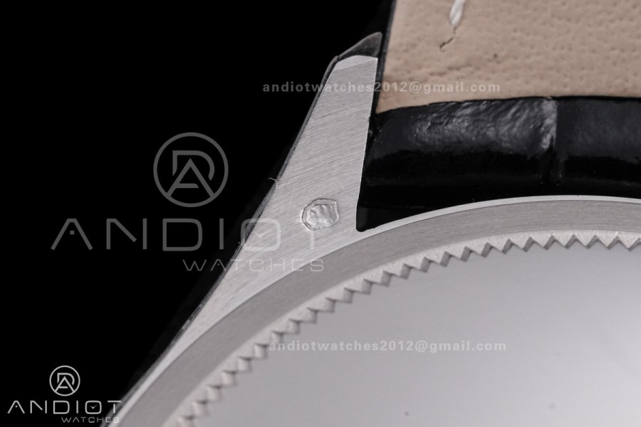 Cellini 50509 SS KZF 1:1 Best Edition White Dial Stick Markers on Black Leather Strap SA3132