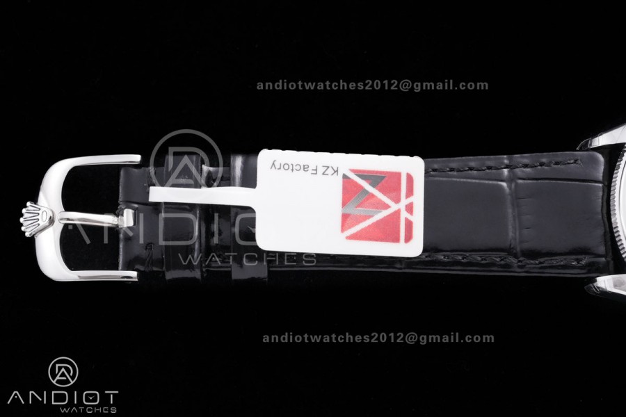 Cellini 50509 SS KZF 1:1 Best Edition White Dial Stick Markers on Black Leather Strap SA3132