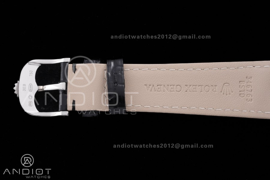 Cellini 50509 SS KZF 1:1 Best Edition White Dial Stick Markers on Black Leather Strap SA3132